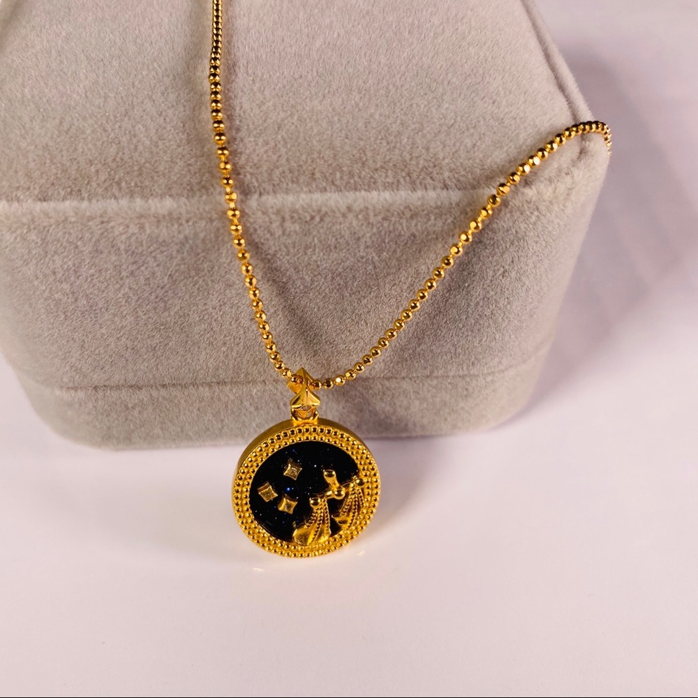 Libra In Blue Sandstone Necklace